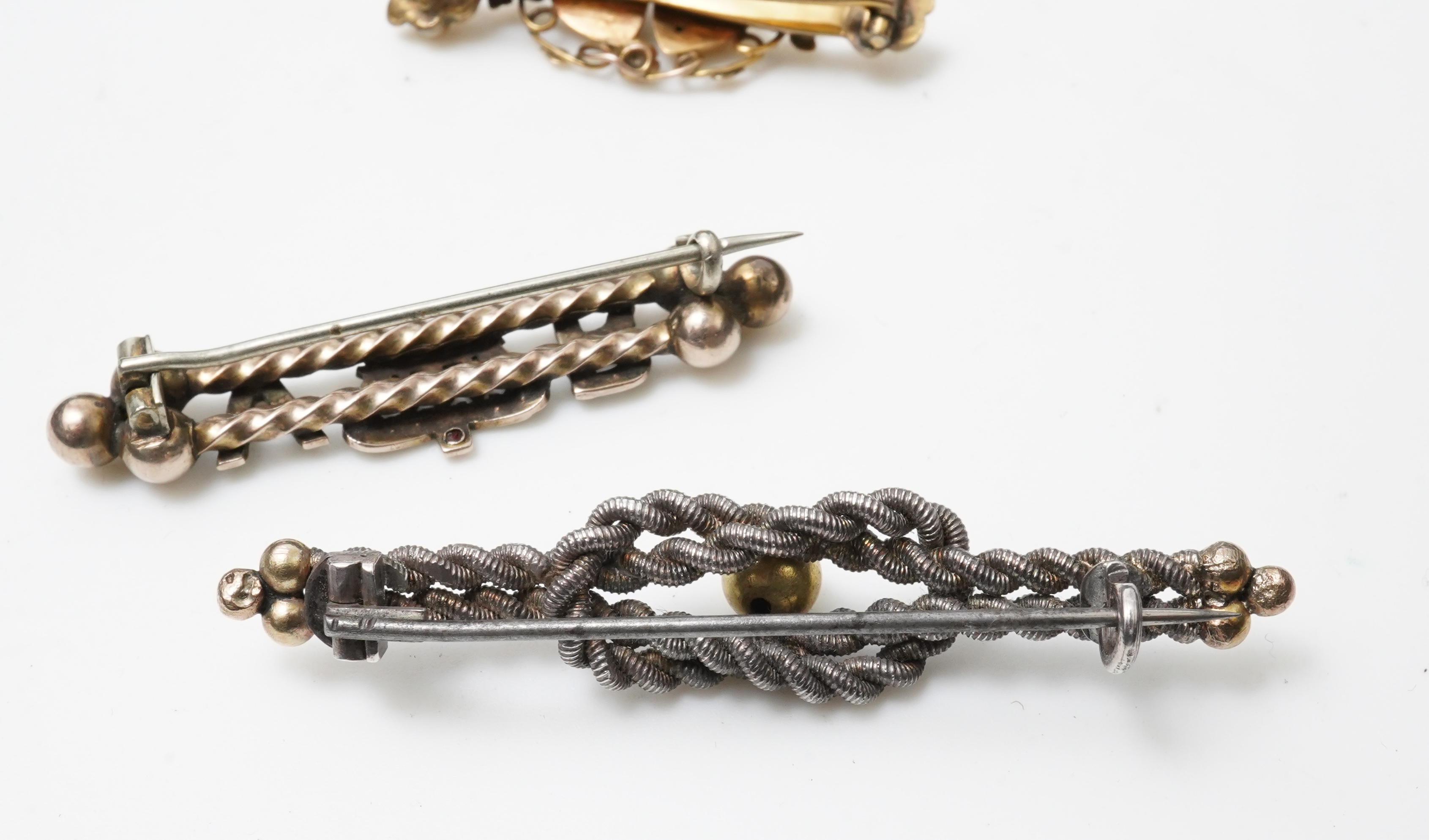 Three late Victorian bar brooches, circa 1900